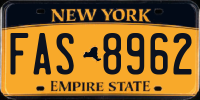 NY license plate FAS8962