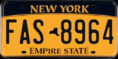 NY license plate FAS8964