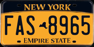 NY license plate FAS8965