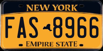 NY license plate FAS8966