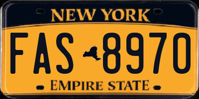 NY license plate FAS8970