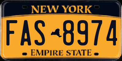 NY license plate FAS8974