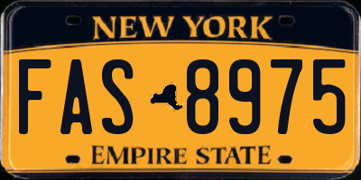 NY license plate FAS8975