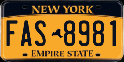 NY license plate FAS8981