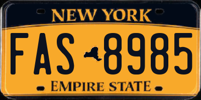 NY license plate FAS8985