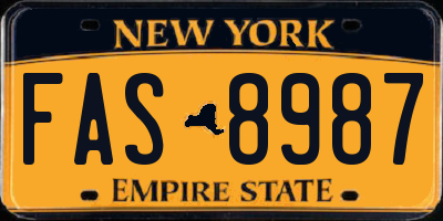 NY license plate FAS8987