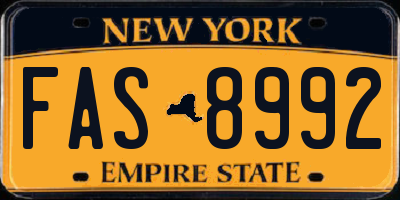 NY license plate FAS8992