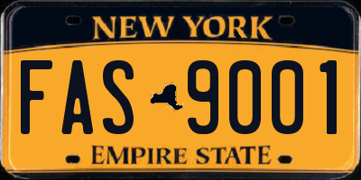 NY license plate FAS9001