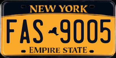 NY license plate FAS9005