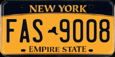 NY license plate FAS9008