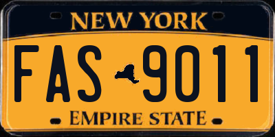 NY license plate FAS9011