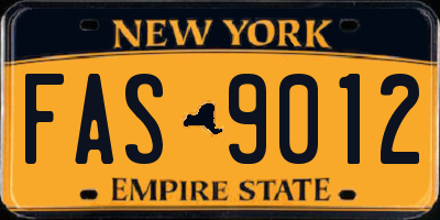 NY license plate FAS9012