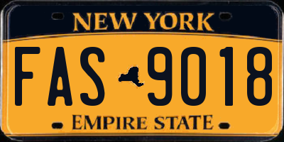 NY license plate FAS9018