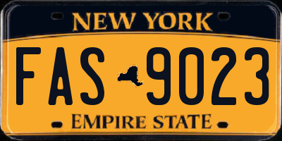 NY license plate FAS9023