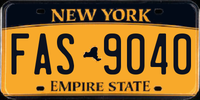 NY license plate FAS9040