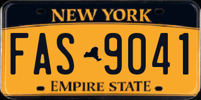 NY license plate FAS9041