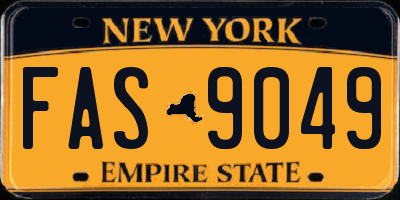 NY license plate FAS9049