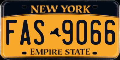 NY license plate FAS9066