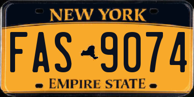 NY license plate FAS9074