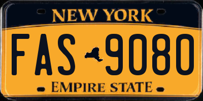 NY license plate FAS9080