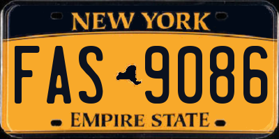 NY license plate FAS9086