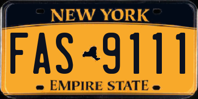 NY license plate FAS9111