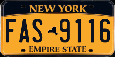 NY license plate FAS9116
