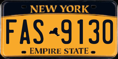 NY license plate FAS9130