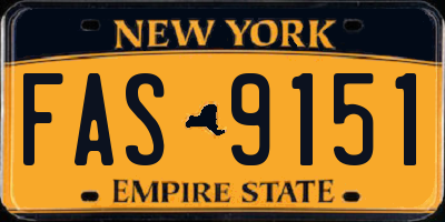 NY license plate FAS9151