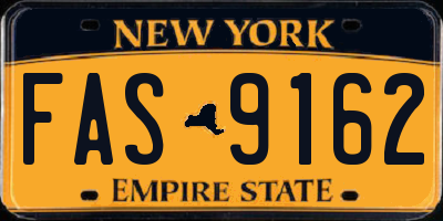 NY license plate FAS9162