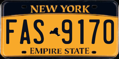NY license plate FAS9170