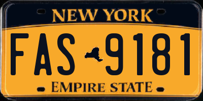 NY license plate FAS9181