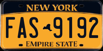 NY license plate FAS9192