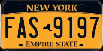 NY license plate FAS9197