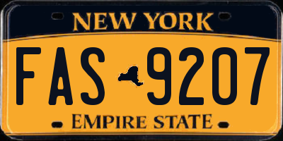 NY license plate FAS9207
