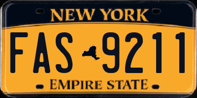 NY license plate FAS9211