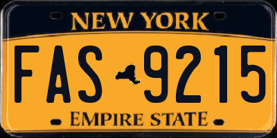 NY license plate FAS9215