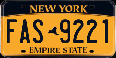 NY license plate FAS9221