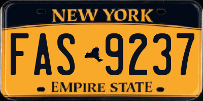 NY license plate FAS9237