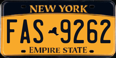 NY license plate FAS9262