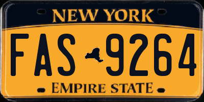 NY license plate FAS9264