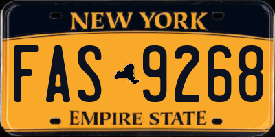 NY license plate FAS9268