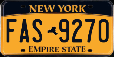 NY license plate FAS9270