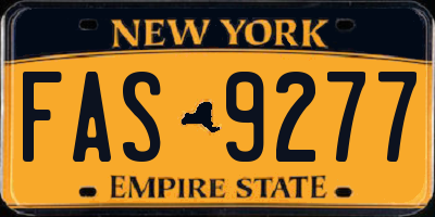 NY license plate FAS9277