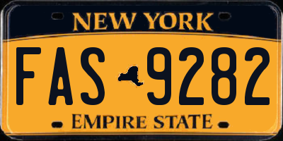 NY license plate FAS9282