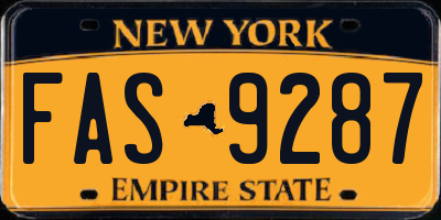 NY license plate FAS9287