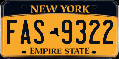 NY license plate FAS9322