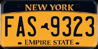 NY license plate FAS9323