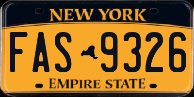 NY license plate FAS9326