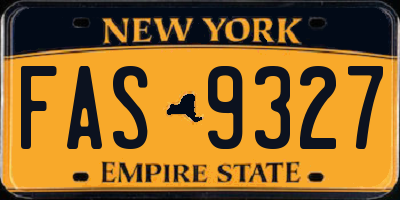 NY license plate FAS9327